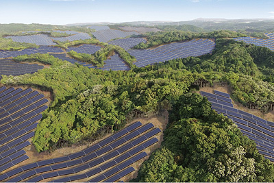 照片: 横跨鹿屋、大崎两座城市的92MW太阳能发电站效果图